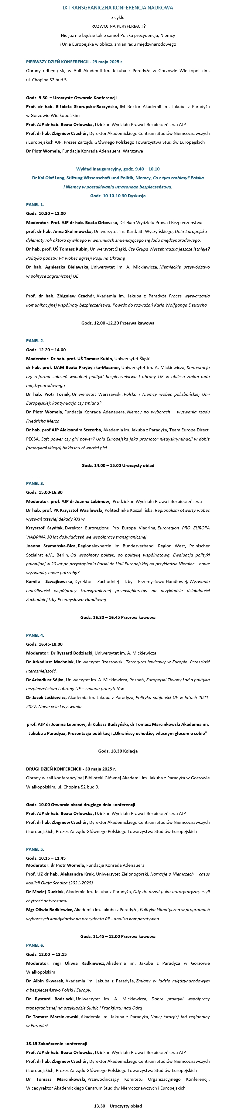 RNP - program konferencji